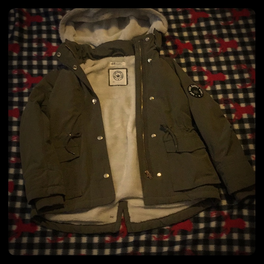 Girls sz 6 H&M Olive Green Winter Jacket